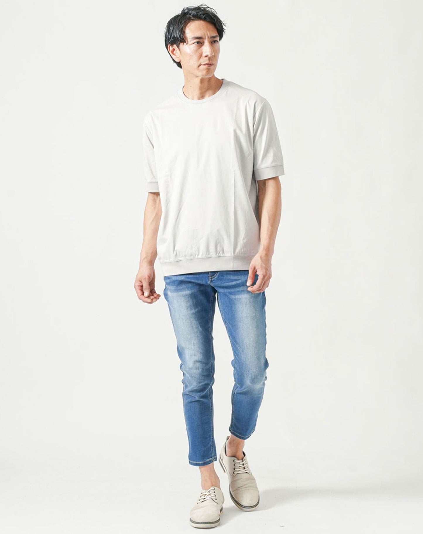 プレミアムコットンビジネス半袖クルーネックTシャツ