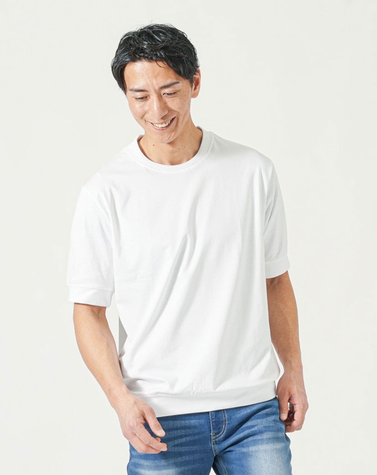 プレミアムコットンビジネス半袖クルーネックTシャツ