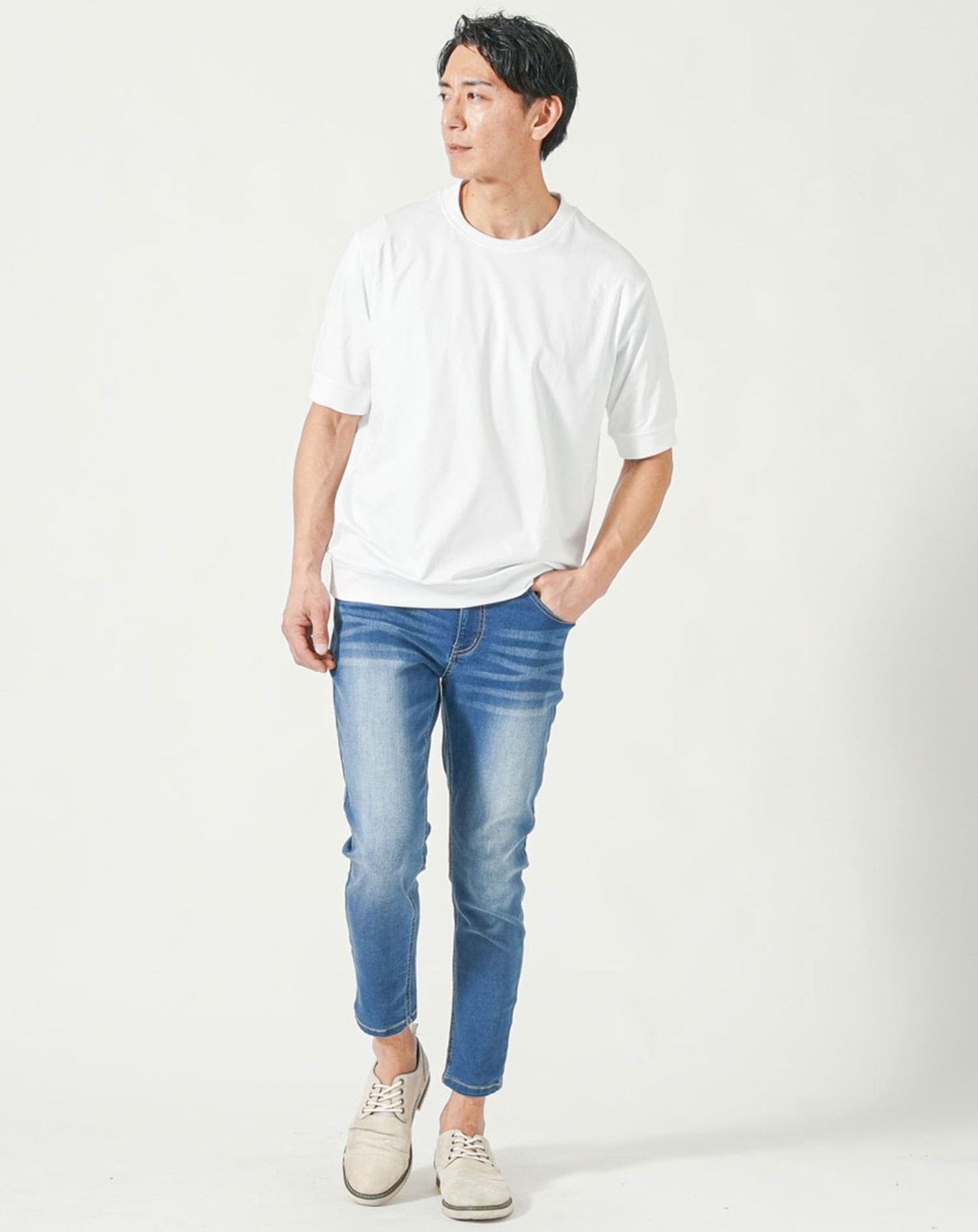 プレミアムコットンビジネス半袖クルーネックTシャツ