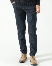 スーパーストレッチスキニーテーパードデニムパンツ