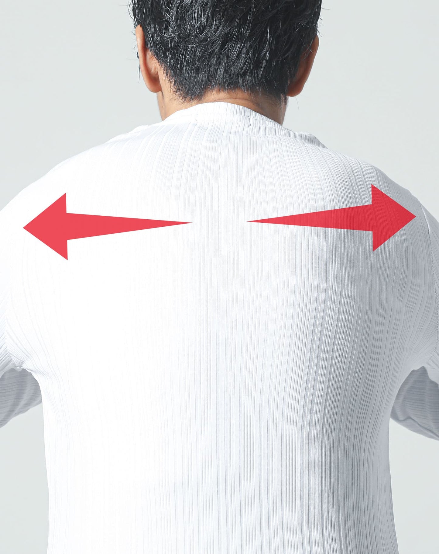 ランダムテレコデザインVネック長袖Tシャツ