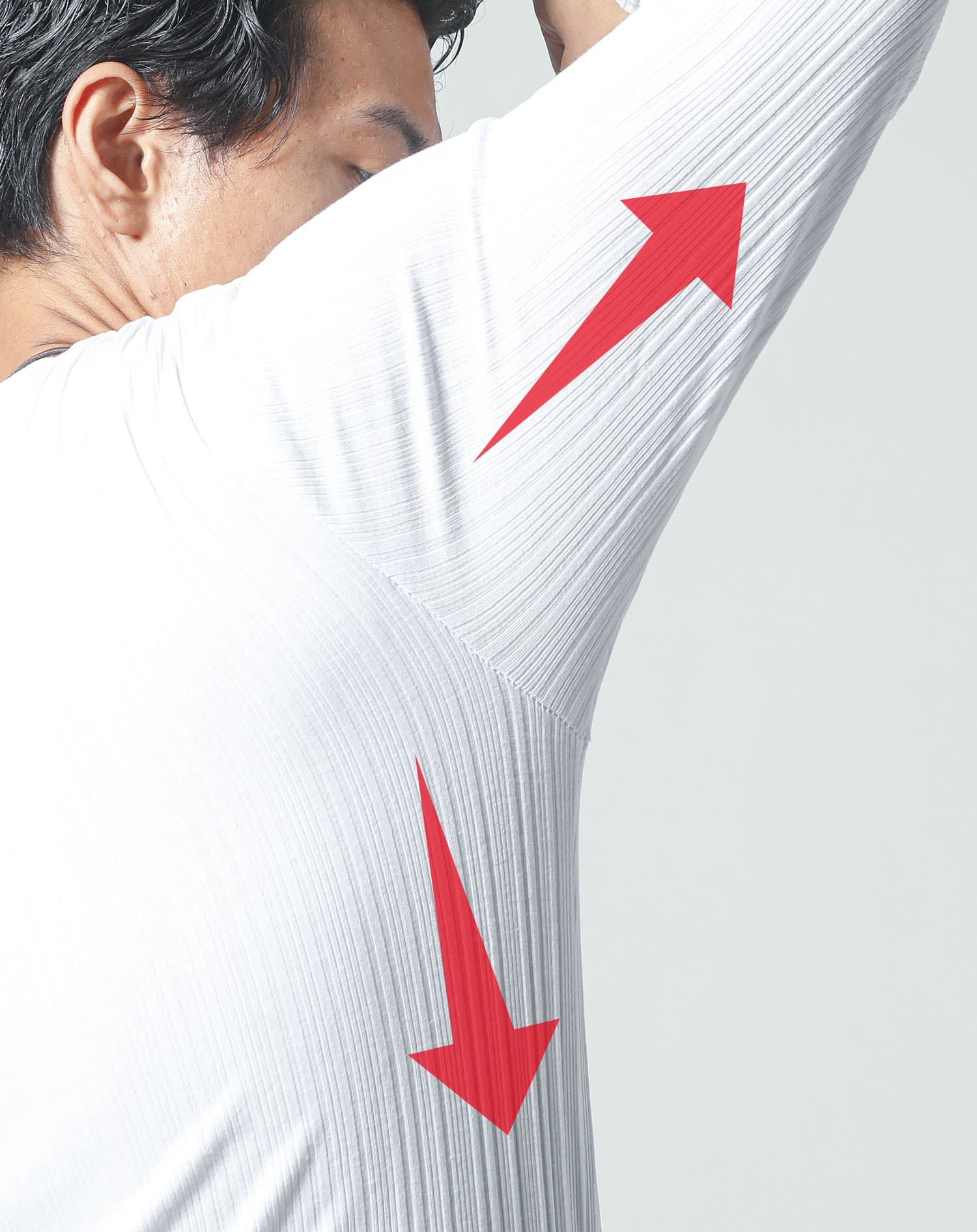 ランダムテレコデザインVネック長袖Tシャツ