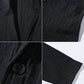 ランダムテレコ7分袖テーラードジャケット×ジャガードデザインVネック半袖Tシャツ　2枚セット