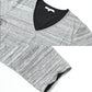 ランダムテレコテーラード長袖ジャケット×レイヤードデザインVネック半袖Tシャツ　2点セット