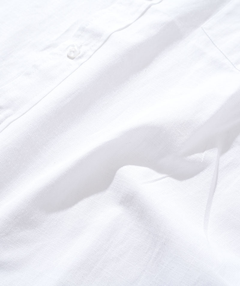 パナマ織り7分袖シャツ×杢半袖VネックTシャツ　2枚セット