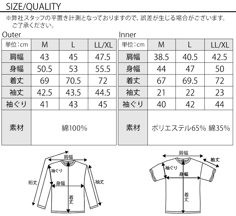ストレッチ７分袖デニムシャツ×レイヤードデザインⅤネックカットソー　2点セット