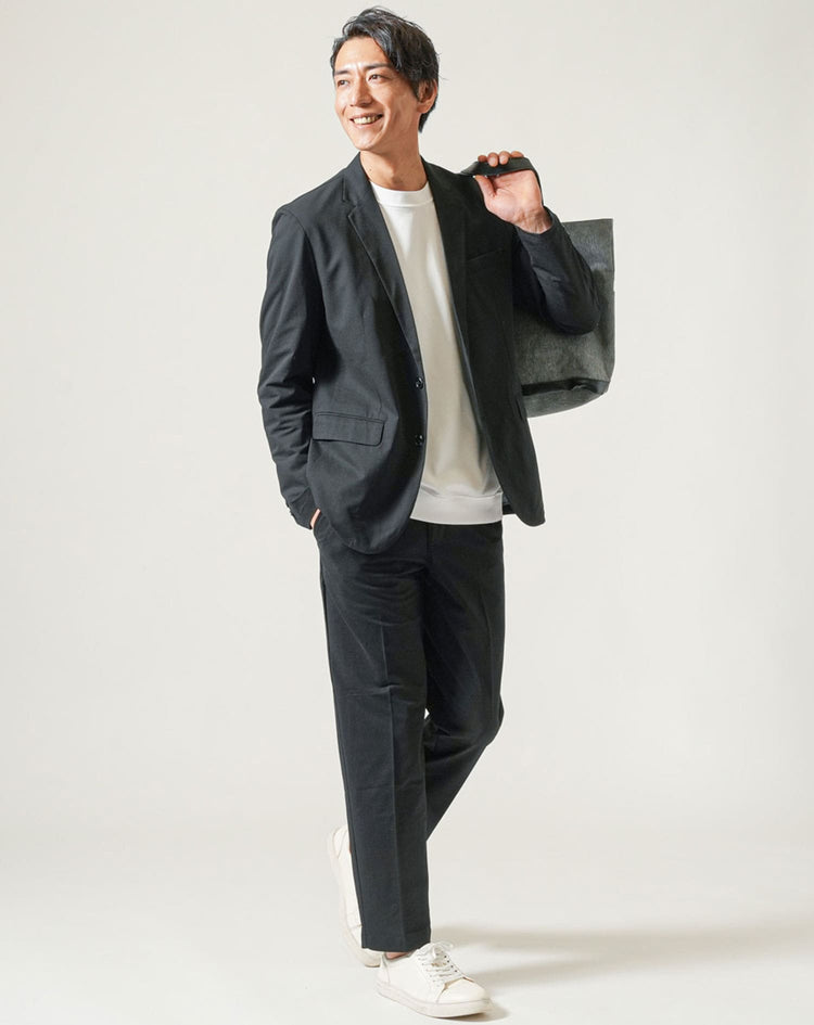 セットアップ ブレサブルクール長袖テーラードジャケット×トラウザーテーパードパンツ