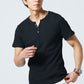 ランダムテレコ素材ヘンリーネック半袖Ｔシャツ