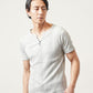ランダムテレコ素材ヘンリーネック半袖Ｔシャツ
