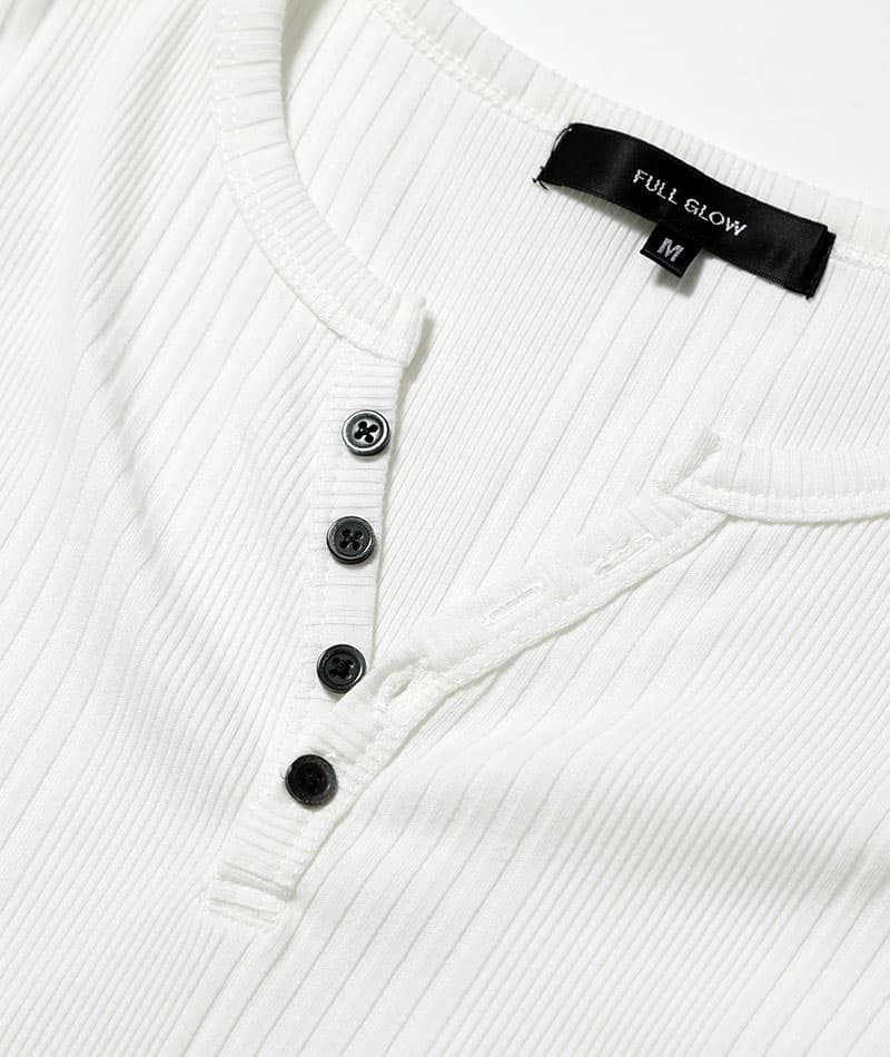 ランダムテレコ素材ヘンリーネック半袖Ｔシャツ