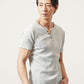 ランダムテレコ素材ヘンリーネック半袖Ｔシャツ