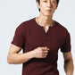 ランダムテレコ素材ヘンリーネック半袖Ｔシャツ