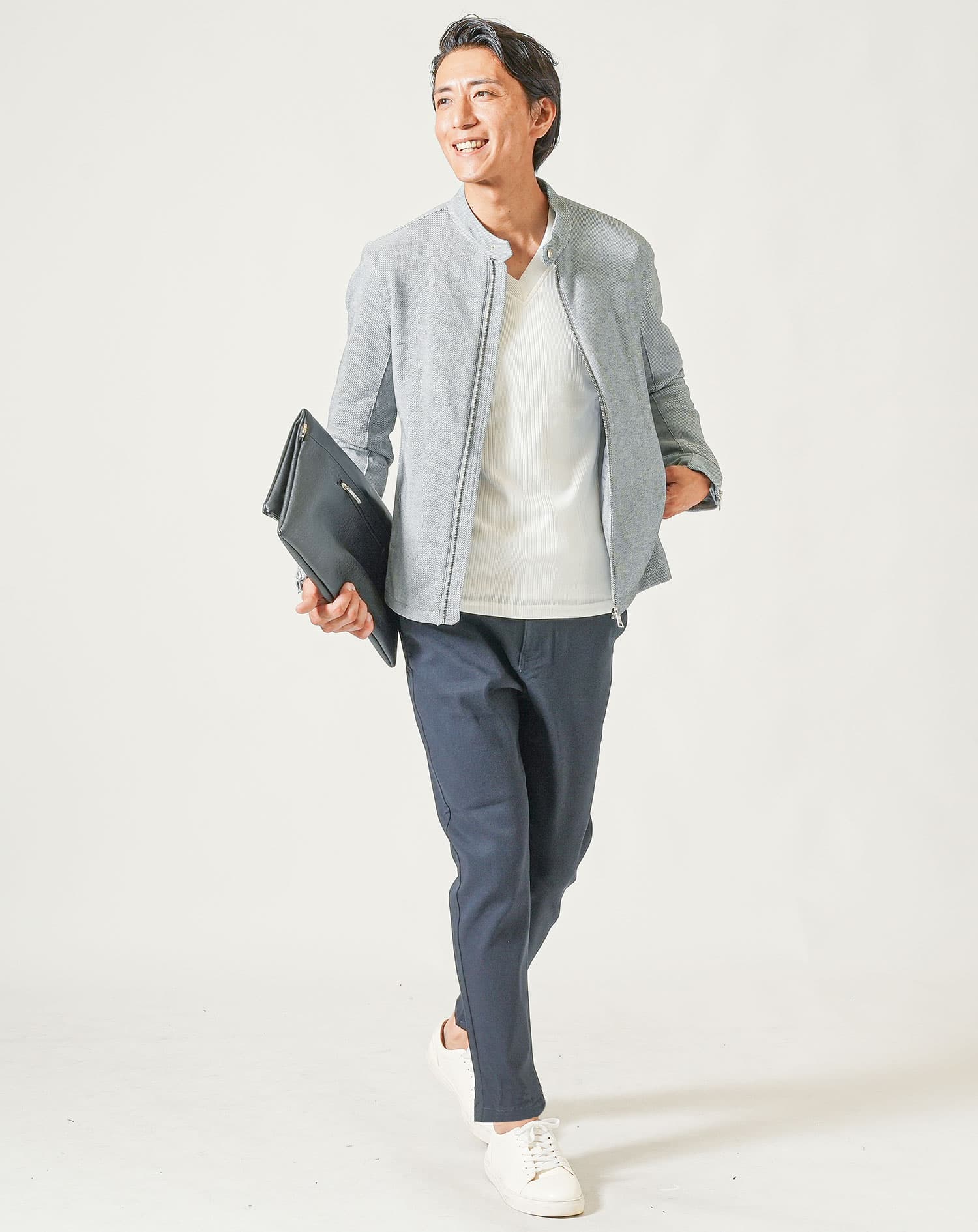 厚手生地ストレッチテーパードチノパンツ