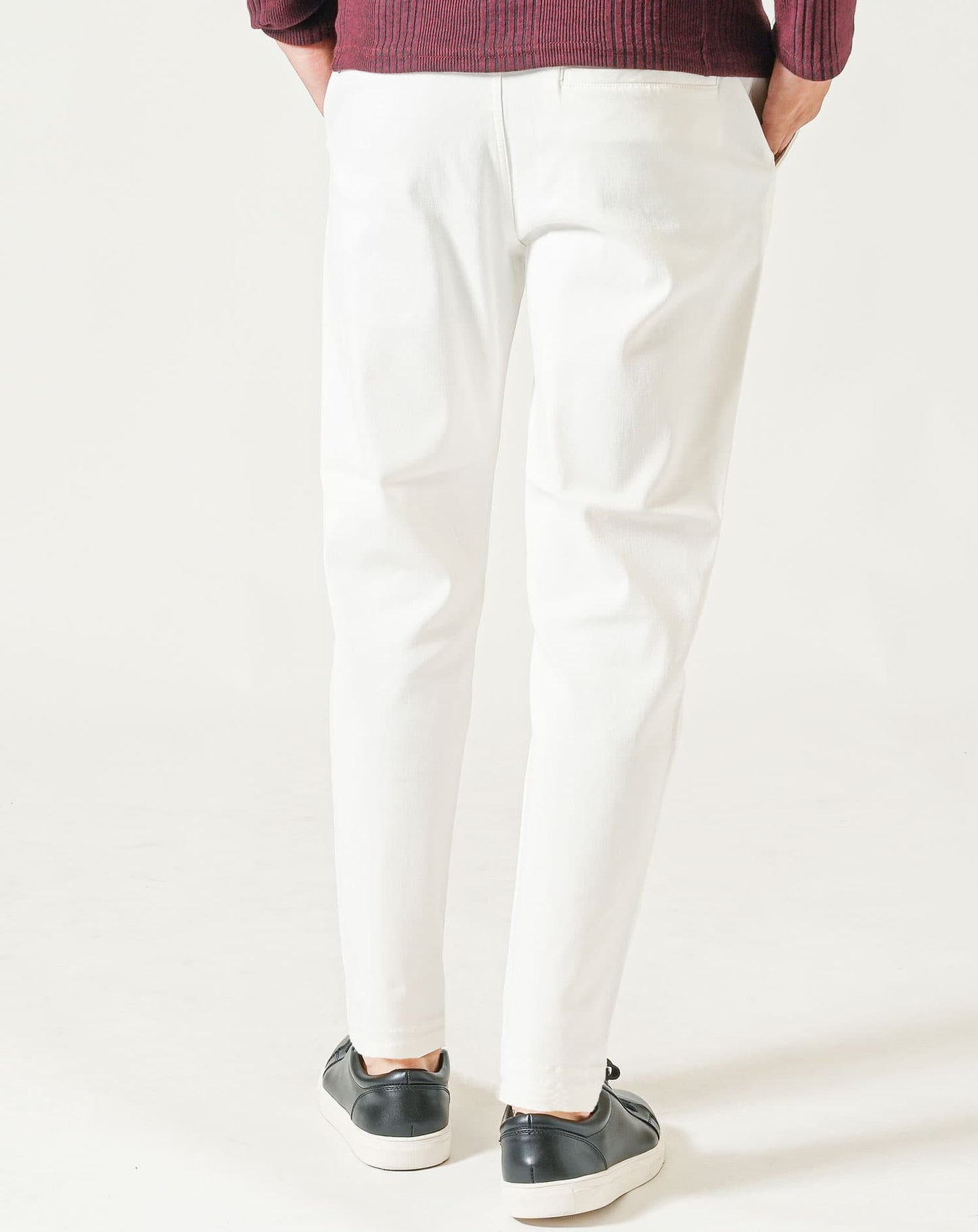 厚手生地ストレッチテーパードチノパンツ