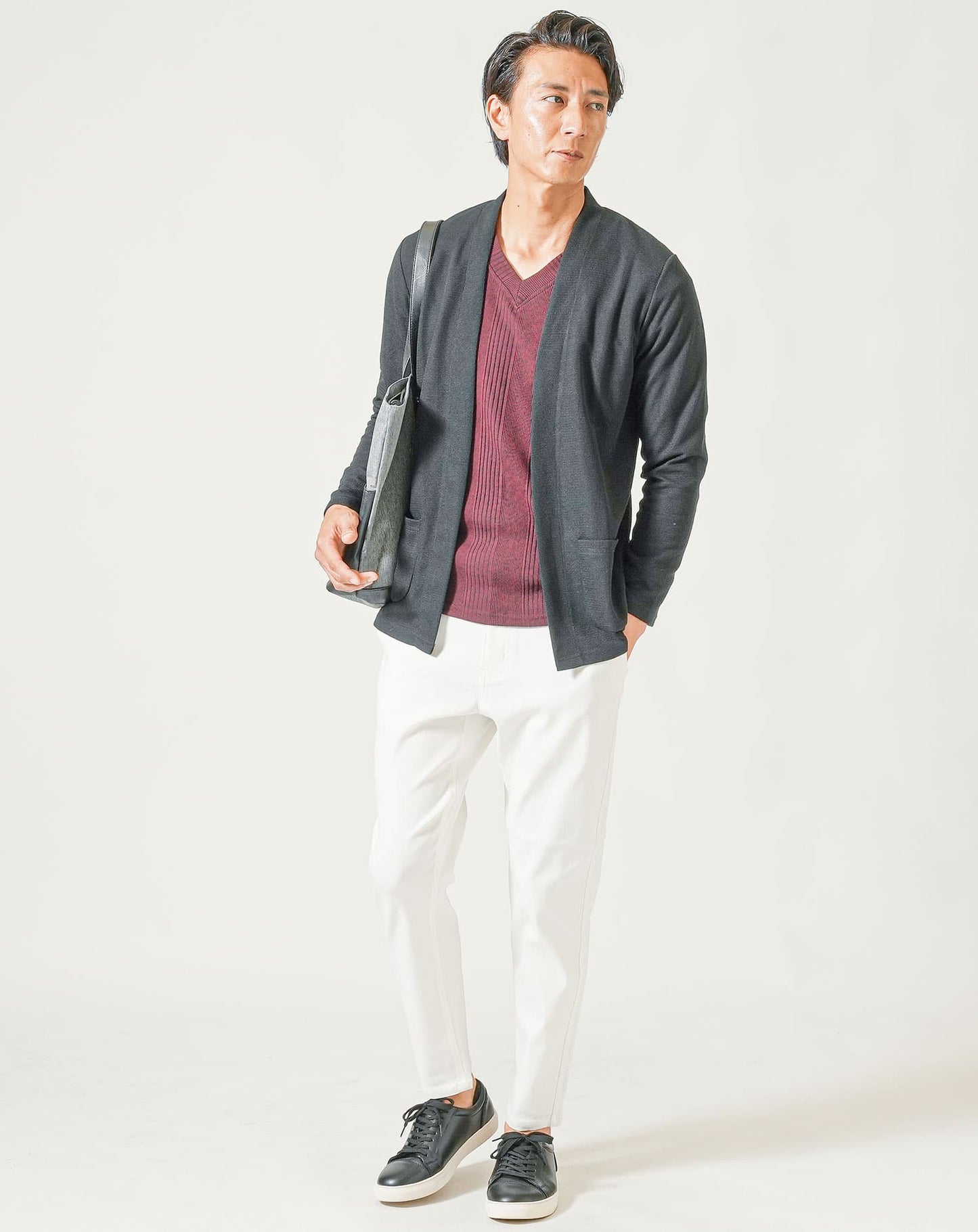 厚手生地ストレッチテーパードチノパンツ