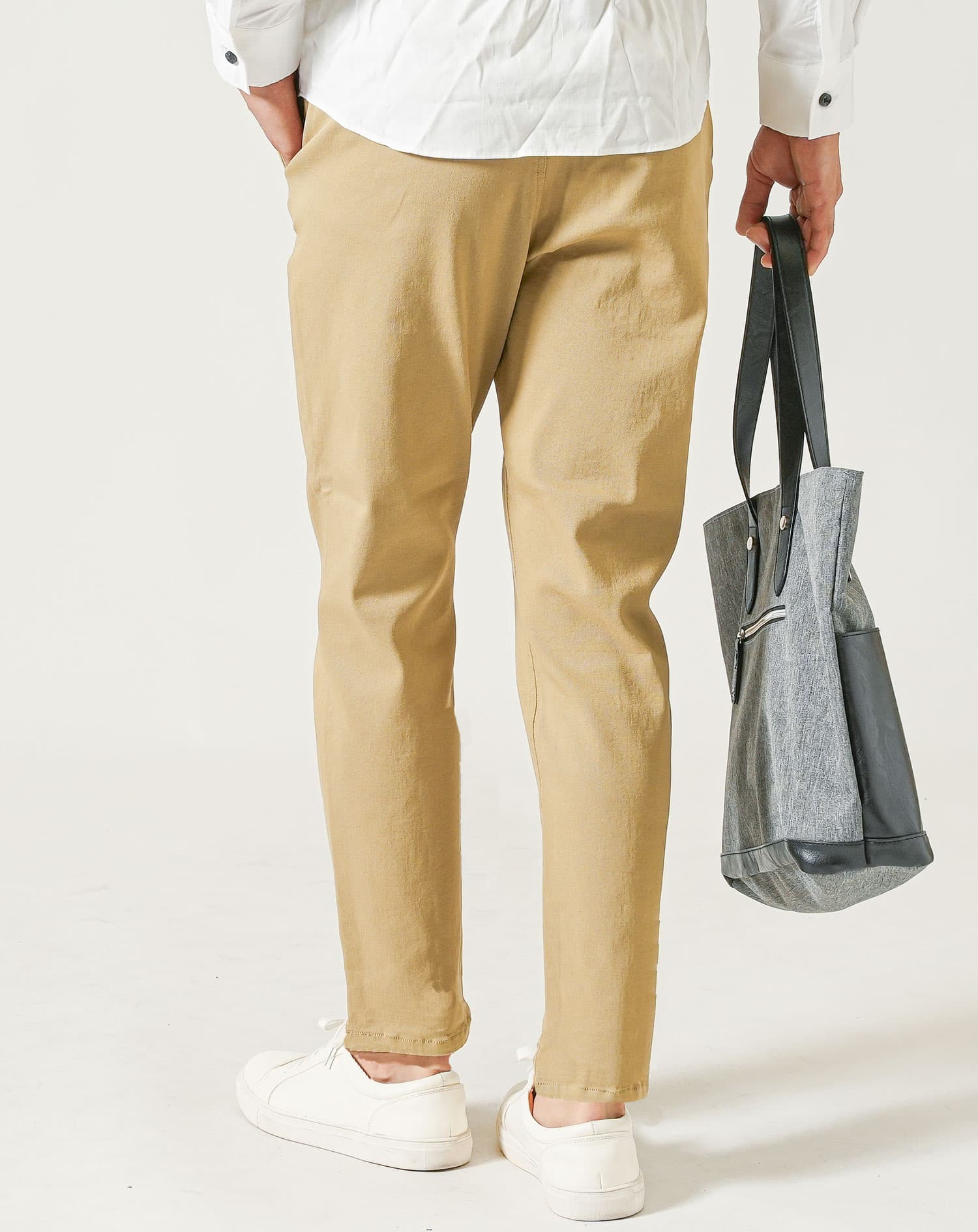 厚手生地ストレッチテーパードチノパンツ