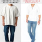 乳首が透けない白Tシャツ 2枚仕立てランダムテレコVネック無地Tシャツ ７分袖・長袖・半袖