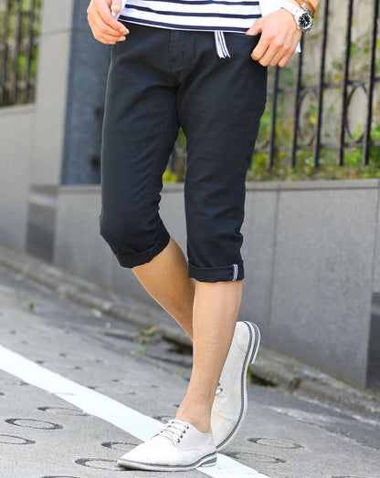 マリンデザインスキニー七分丈パンツ