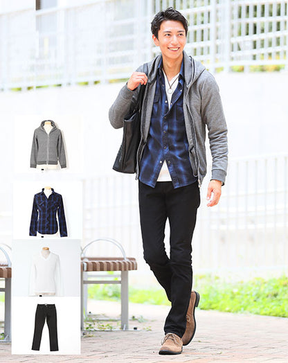 ★セット買い★パーカー×シャツ×カットソー×パンツの4点コーデセット　CV