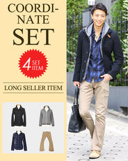★セット買い★コート×パーカー×シャツ×パンツの4点コーデセット　DM