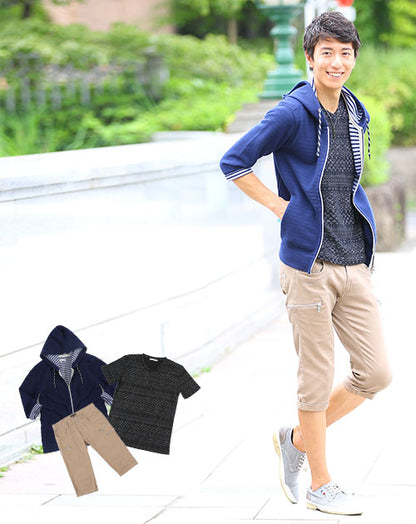 ★セット買い★パーカー×カットソー×クロップドパンツの3点コーデセット　EN