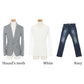 3点コーデセット☆大人デートに最適なジャケットセット☆千鳥格子ジャケット×白Tシャツ×紺デニムパンツ　185