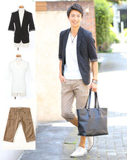 ★セット買い★ジャケット×カットソー×クロップドの3点コーデセット　AK