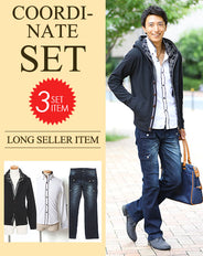 ★セット買い★パーカー×シャツ×パンツの3点コーデセット　CG