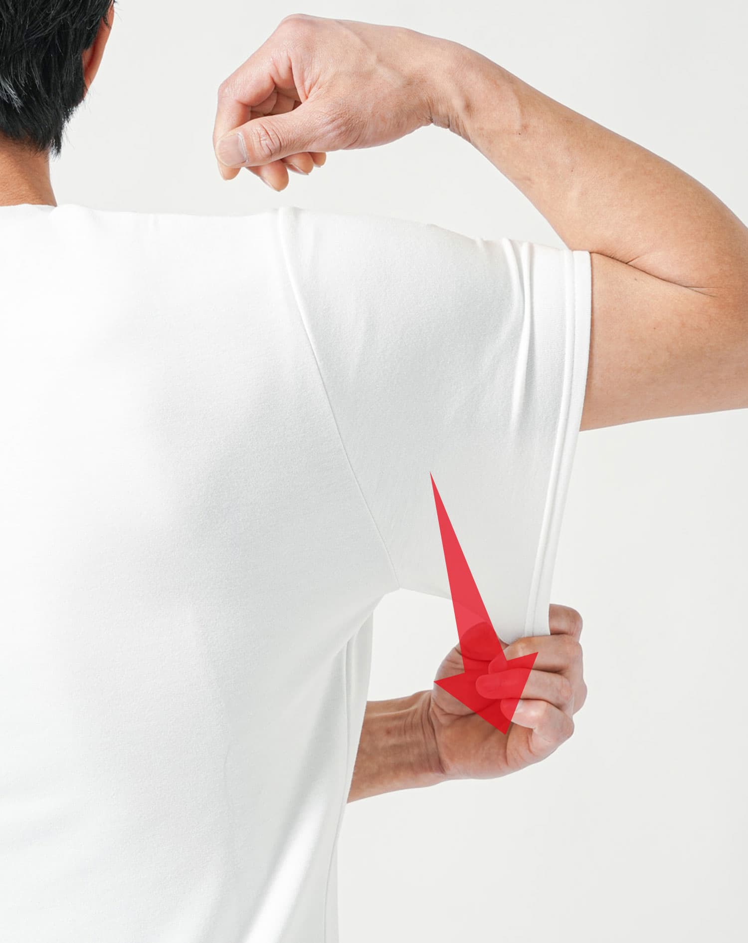 厚手生地＆接触冷感スリムフィット半袖VネックTシャツ