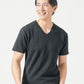 厚手生地＆接触冷感スリムフィット半袖VネックTシャツ