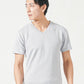 厚手生地＆接触冷感スリムフィット半袖VネックTシャツ