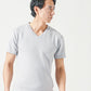 厚手生地＆接触冷感スリムフィット半袖VネックTシャツ
