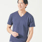 厚手生地＆接触冷感スリムフィット半袖VネックTシャツ