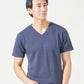 厚手生地＆接触冷感スリムフィット半袖VネックTシャツ