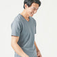 厚手生地＆接触冷感スリムフィット半袖VネックTシャツ