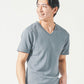 厚手生地＆接触冷感スリムフィット半袖VネックTシャツ