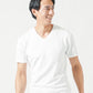 厚手生地＆接触冷感スリムフィット半袖VネックTシャツ
