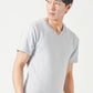 厚手生地＆接触冷感スリムフィット半袖VネックTシャツ