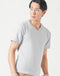 厚手生地＆接触冷感スリムフィット半袖VネックTシャツ
