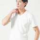 厚手生地＆接触冷感スリムフィット半袖VネックTシャツ