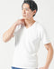 厚手生地＆接触冷感スリムフィット半袖VネックTシャツ