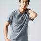 ランダムテレコ素材半袖スリムVネックTシャツ