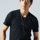 ランダムテレコ素材半袖スリムVネックTシャツ