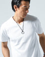 ランダムテレコ素材半袖スリムVネックTシャツ