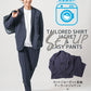 カットジョーゼット長袖テーラードジャケット×イージーパンツ　セットアップ