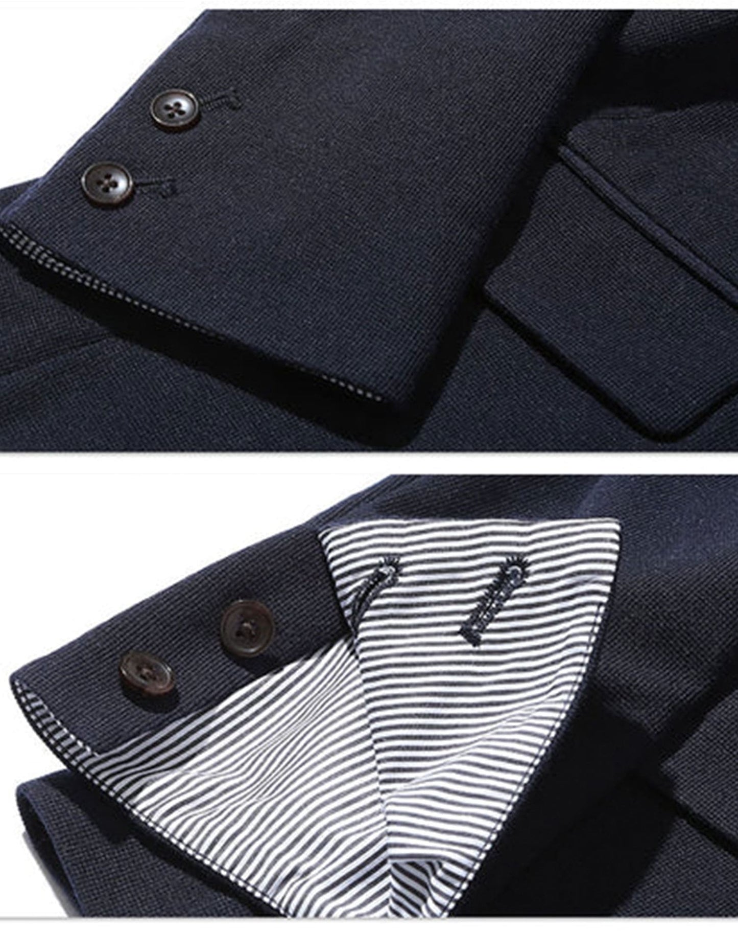 セットアップ ポケットチーフ付き長袖ストレッチカットテーラードジャケット×テーパードパンツ