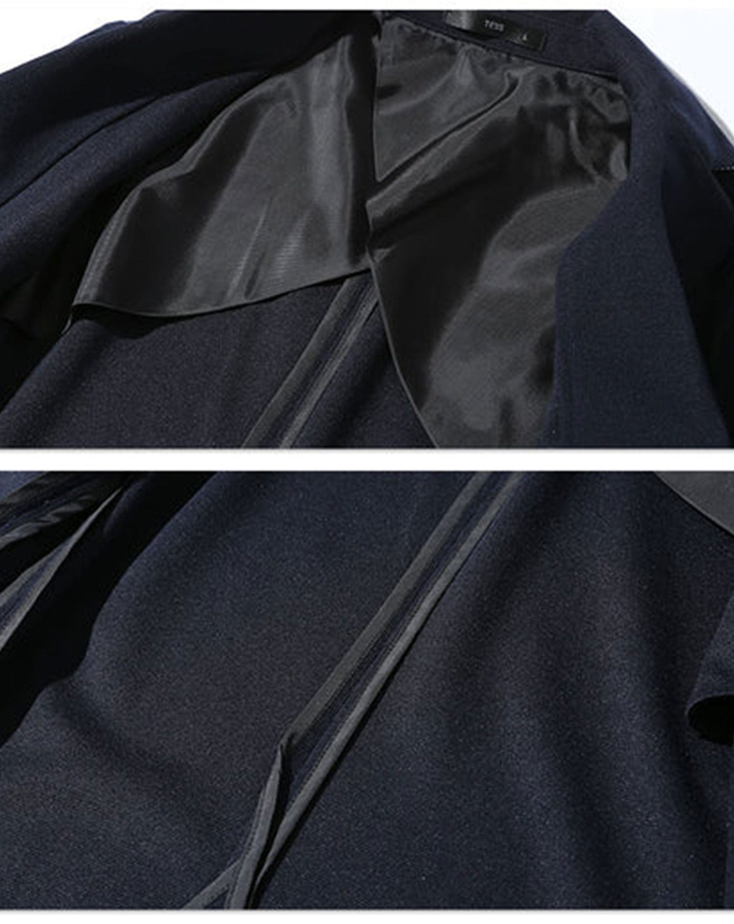 セットアップ ポケットチーフ付き長袖ストレッチカットテーラードジャケット×テーパードパンツ