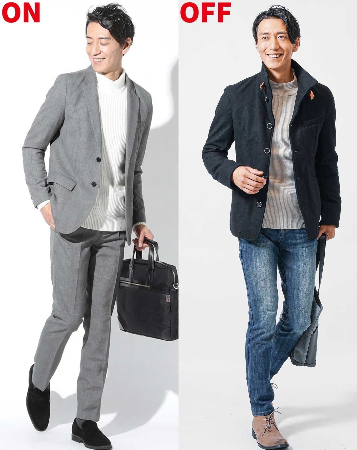 リブ編みハイネックニット