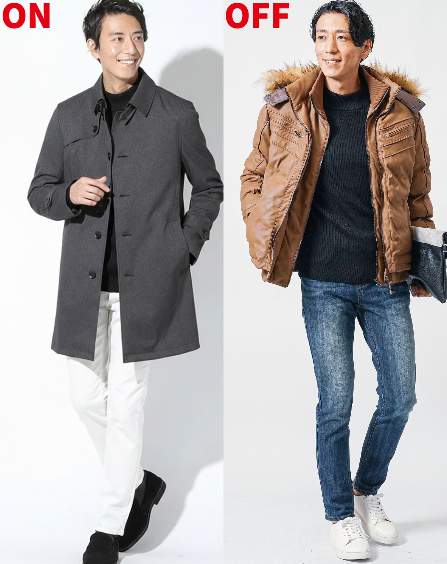 リブ編みハイネックニット