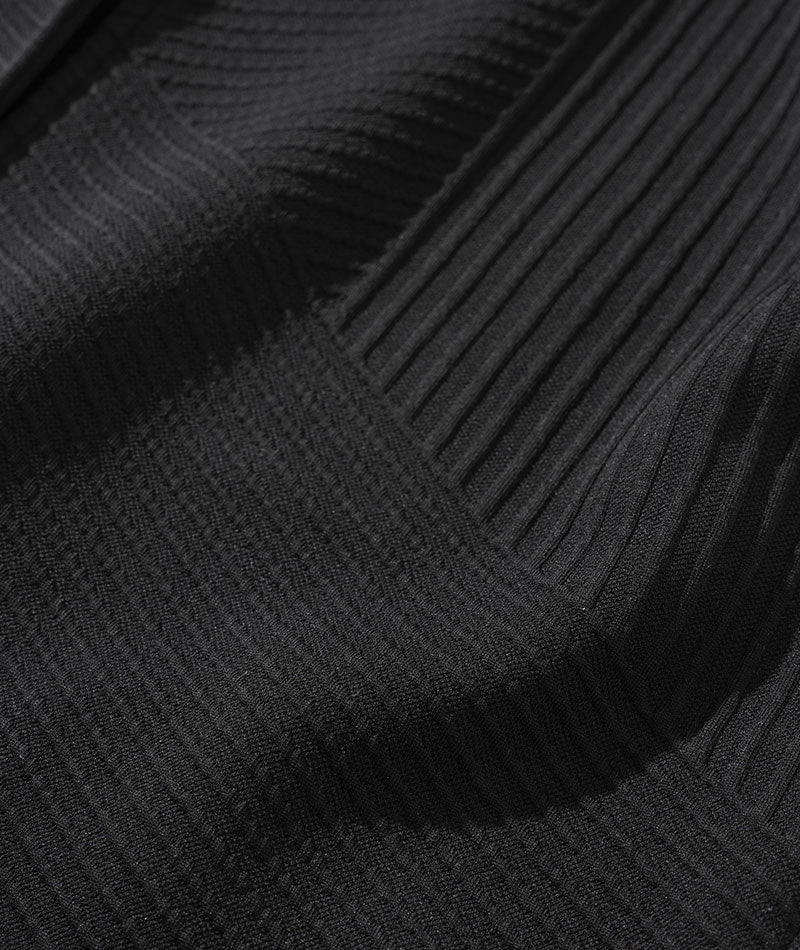 バイアス7分袖ボタンレスセミロングフーディガン